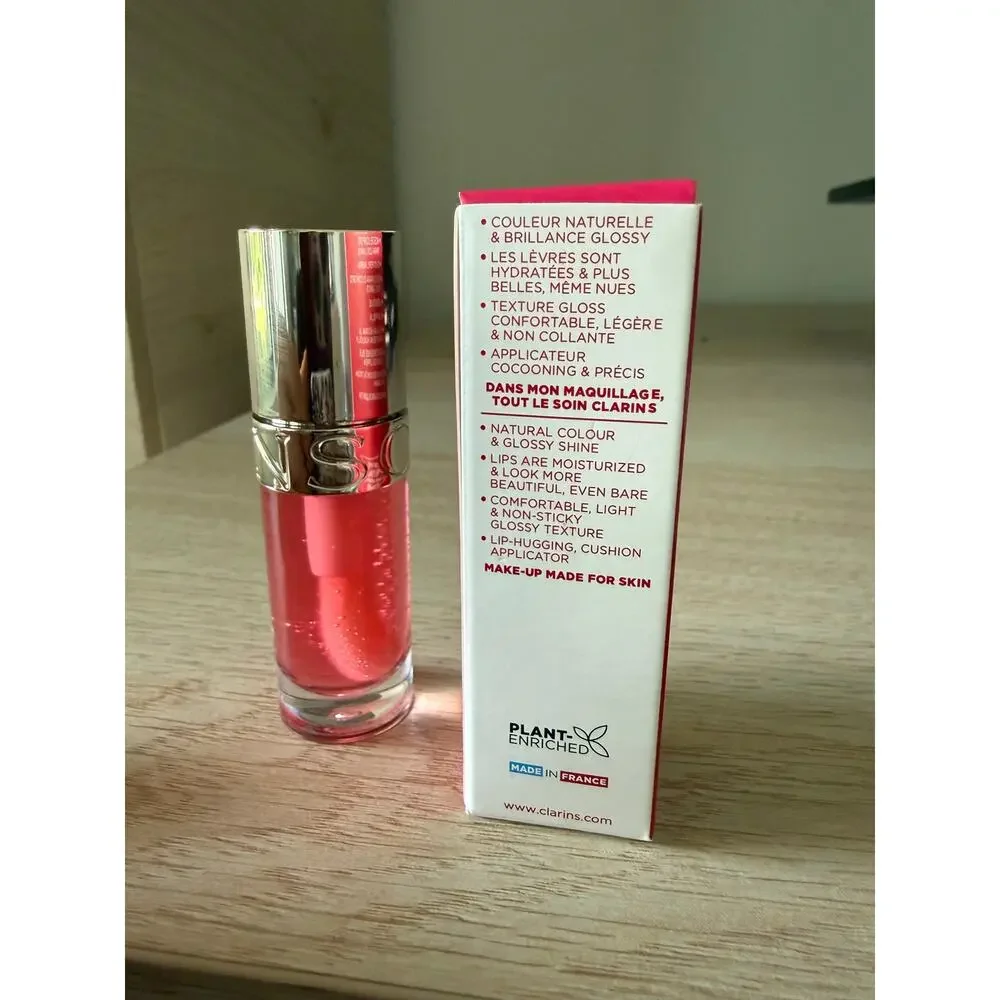 $32 New Clarins Lip Comfort Oil 04 Pitaya Hydrating Plumping Lip Oil